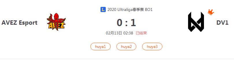 “2020Ultraliga春季赛 BO1 AVEZ Esport VS DV1比赛介绍