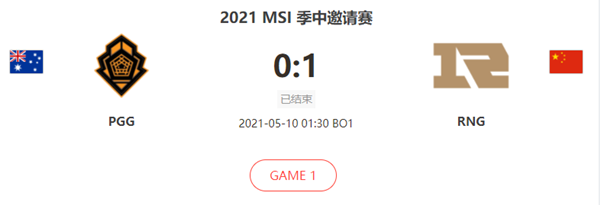 “2021MSI季中赛5.10PGGvsRNG比赛介绍