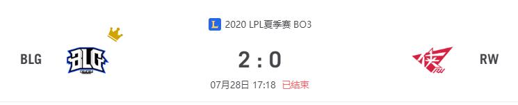 “2020LPL夏季赛BLG vs RW比赛介绍