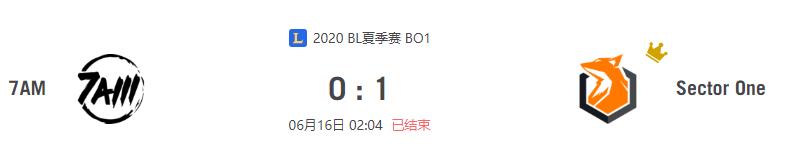 “2020BL夏季赛7AM vs Sector One比赛介绍