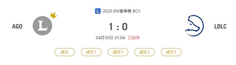 “2020EM春季赛AGO VS LDLC比赛介绍