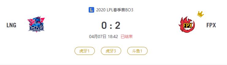 “2020LPL春季赛LNG VS FPX比赛介绍