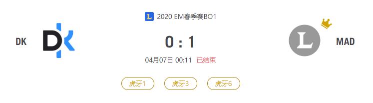 “2020EM春季赛DK VS MAD比赛介绍