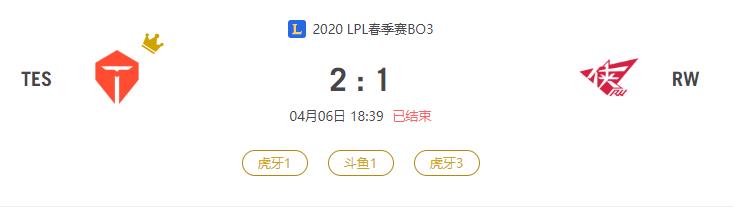 “2020LPL春季赛TES VS RW比赛介绍