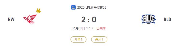 “2020LPL春季赛RW VS BLG比赛介绍