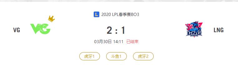 “2020LPL春季赛VG VS LNG比赛介绍