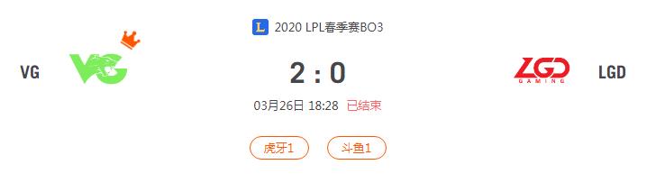 “2020LPL春季赛VG VS LGD比赛介绍