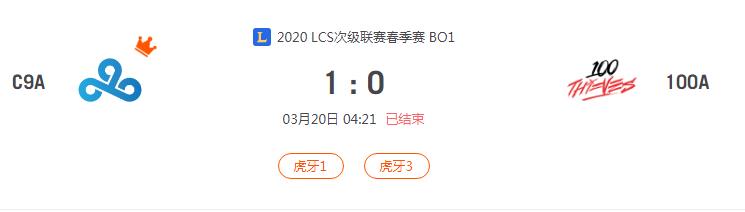 “2020LCS次级联赛春季赛C9A VS 100A比赛介绍