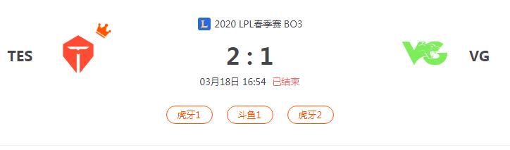 “2020LPL春季赛TES VS VG比赛介绍
