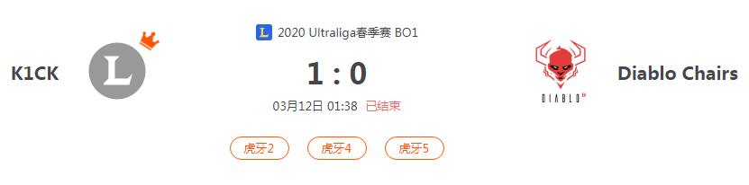 “2020Ultraliga春季赛K1CK VS Diablo Chairs比赛介绍