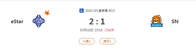 “2020LPL春季赛eStar VS SN比赛介绍