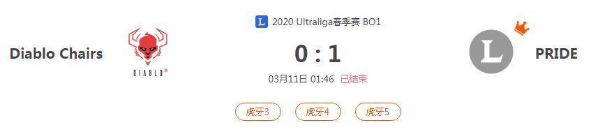 “2020Ultraliga春季赛Diablo Chairs VS PRIDE比赛介绍