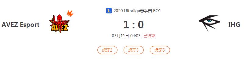 “2020Ultraliga春季赛AVEZ Esport VS IHG比赛介绍