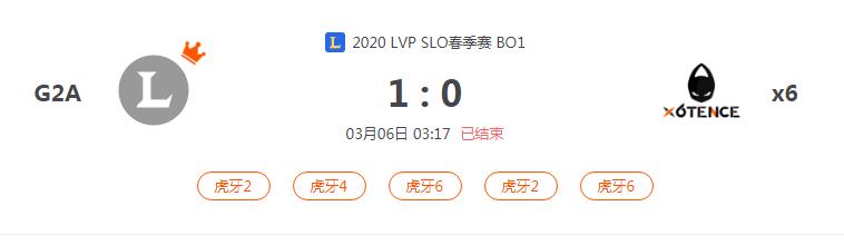 “2020LVP SLO春季赛G2A VS x6比赛介绍